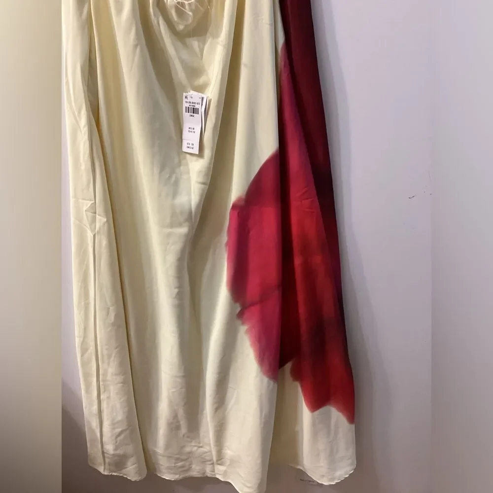 Abercrombie & Fitch Julia Slip Cutout Maxi Dress Sz L NWT Watercolor Print